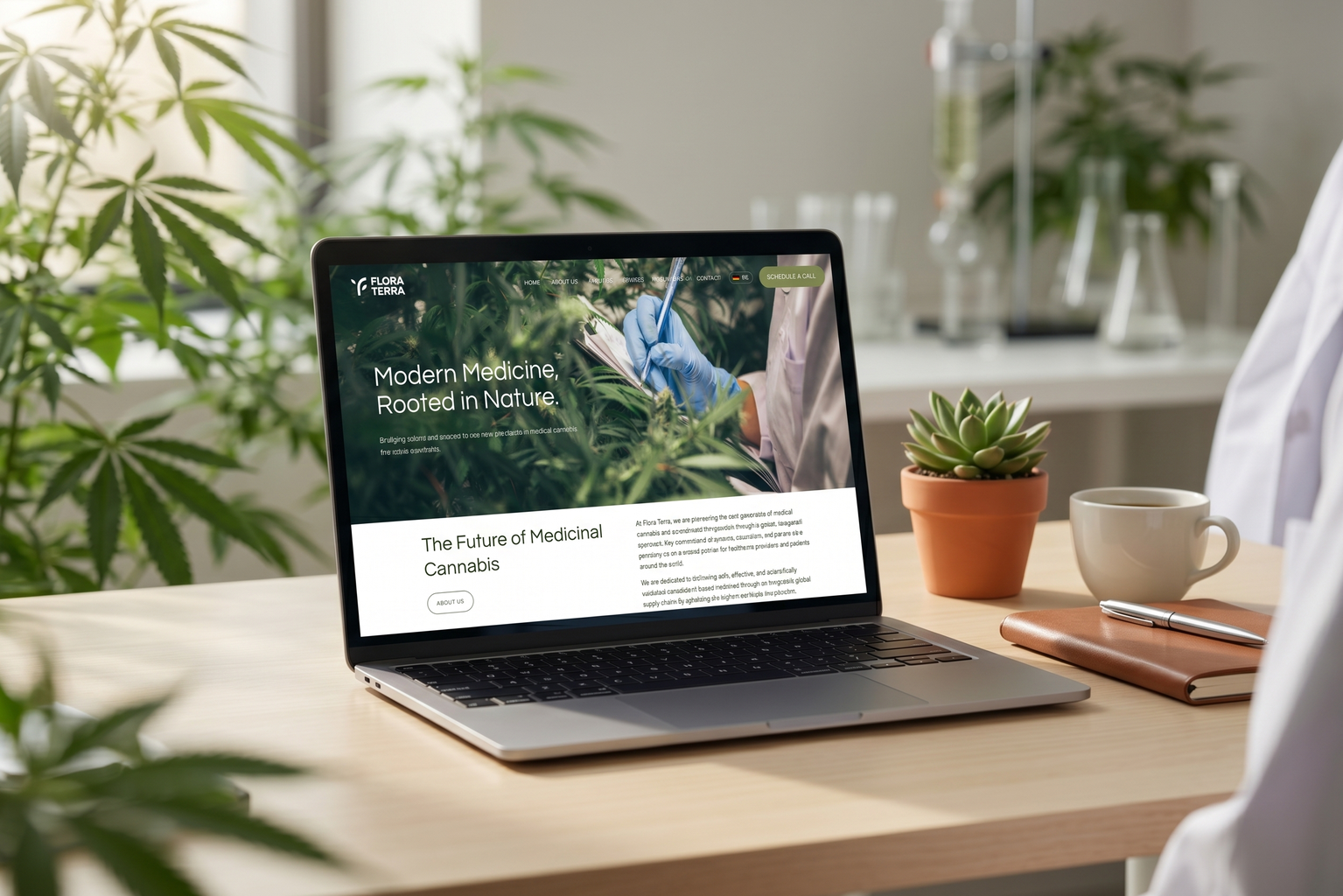 Flora Terra Website auf Laptop, Tablet und Smartphone